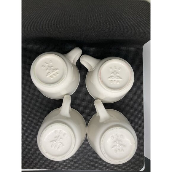 4‎ VTG Homer Laughlin Coffee Tea Cups Mugs 6 Oz Restaurant Ware White Farm House - Picture 3 of 8